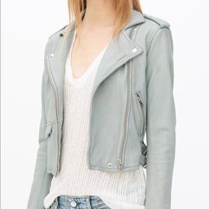 NWOT Olivaceous gray leather jacket